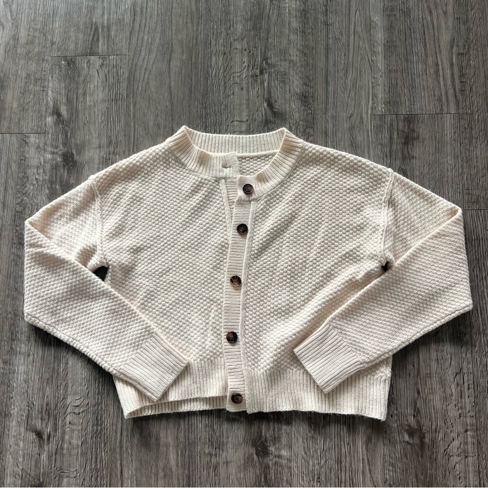 Commense Cream Textured Cardigan